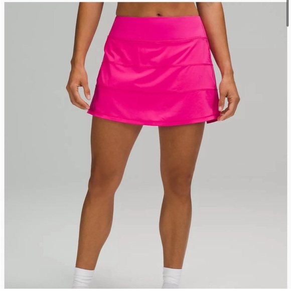 Lululemon Pace Rival Mid Rise Skirt neon pink tennis cheer preppy skort tiered 4 - Picture 13 of 13